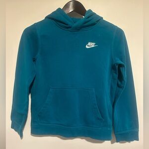 Nike Teal Blue Kids Hoodie with White Logo